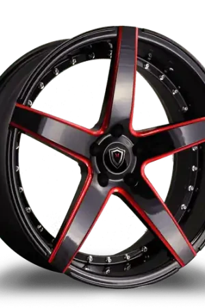 MARQUEE WHEELS M3226 5x114.3 22x10.5+40 BLACK / RED MILLING While Supplies Last