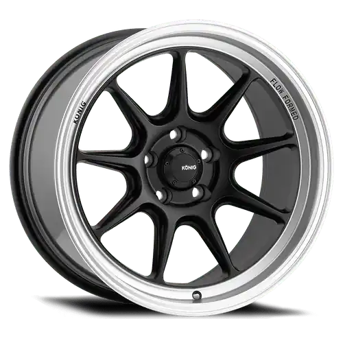 Konig Countergram 5x120 17x8+35 Matte Black / Matte Machined Lip Worldwide Shipping