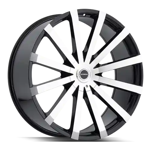 Strada Gabbia 6x135/6x139.7 20x8.5 +30 Gloss Black Machined Luxury