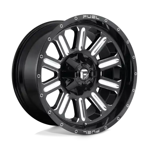 Fuel 1PC D620 HARDLINE 8X165.1 20X10 -18 GLOSS BLACK MILLED Secure Checkout