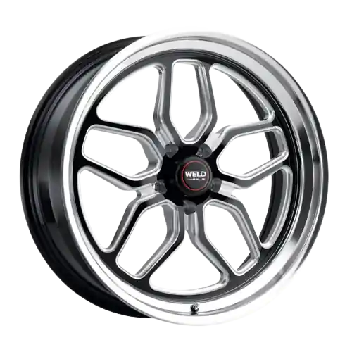 Discount WELD Performance Laguna 5x114.3 18x8 0 Gloss Black/Milled Diamond Cut Lip