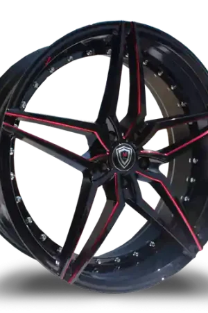 MARQUEE WHEELS M3259 5x120 19x8.5+33 BLACK / RED MILLING Save Now