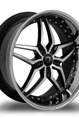 MARQUEE WHEELS M5331 5x114.3 20x10.5+38 BLACK / MACHINED/STAINLESS LIP Buy Online