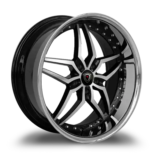 MARQUEE WHEELS M5331 5x114.3 20x10.5+38 BLACK / MACHINED/STAINLESS LIP Buy Online