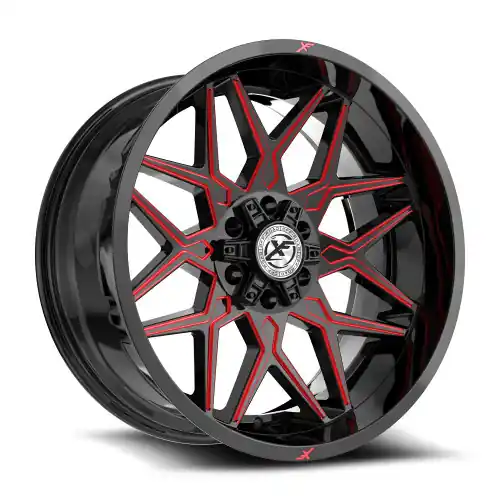 XF Off-Road XF-238 6x135/6x139.7 17x9 +12 Gloss Black & Red Milled New Arrival
