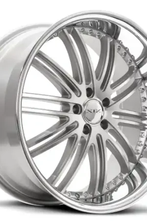 XIX Wheels XIX 23 5x120 22x9 +30 Silver Machined with Stainless Steel Lip Professional Grade