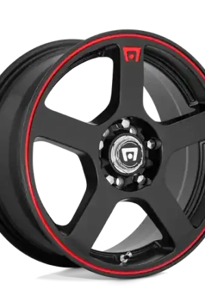 Exclusive Motegi MR116 FS5 5X100/5X114.3 16X7 +40 MATTE BLACK RED RACING STRIPE