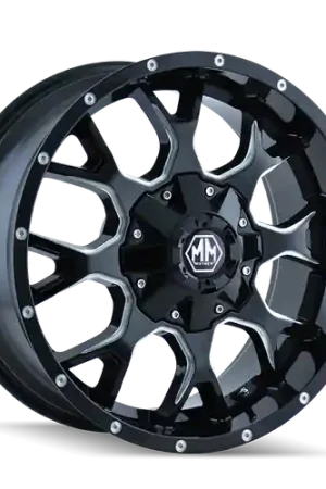 Buy Direct Mayhem Warrior 8015 8x180 22x12-44 Black/Milled Spokes