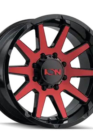 Ion Type 143 6x139.7 18x9+18 Gloss Black/Red Machined Top Rated