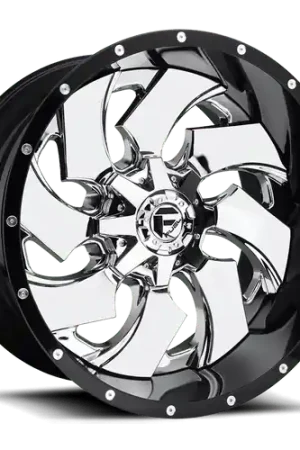 Fast Shipping Fuel 2PC D240 CLEAVER 6X135/6X139.7 20X10 -19 CHROME PLATED GLOSS BLACK LIP