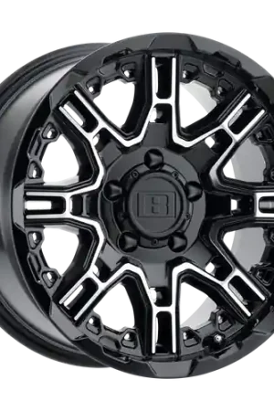 Level 8 SLINGSHOT 8X165.1 22X11.5 -44 GLOSS BLACK W/ MACHINED FACE Express Delivery