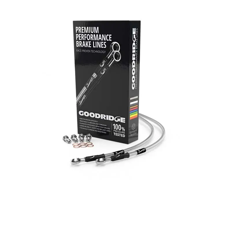 Special Discount Goodridge 00-03 H-D FLSTS Softail Heritage Springer (w/o ABS) Clear Rear Brake Line w/Clear Fittings