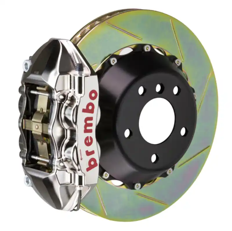 Brembo 06-13 S63 AMG (W216) Rear GTR BBK 4 Piston Billet 380x28 2pc Rotor Slotted Type1-Nickel Professional Grade