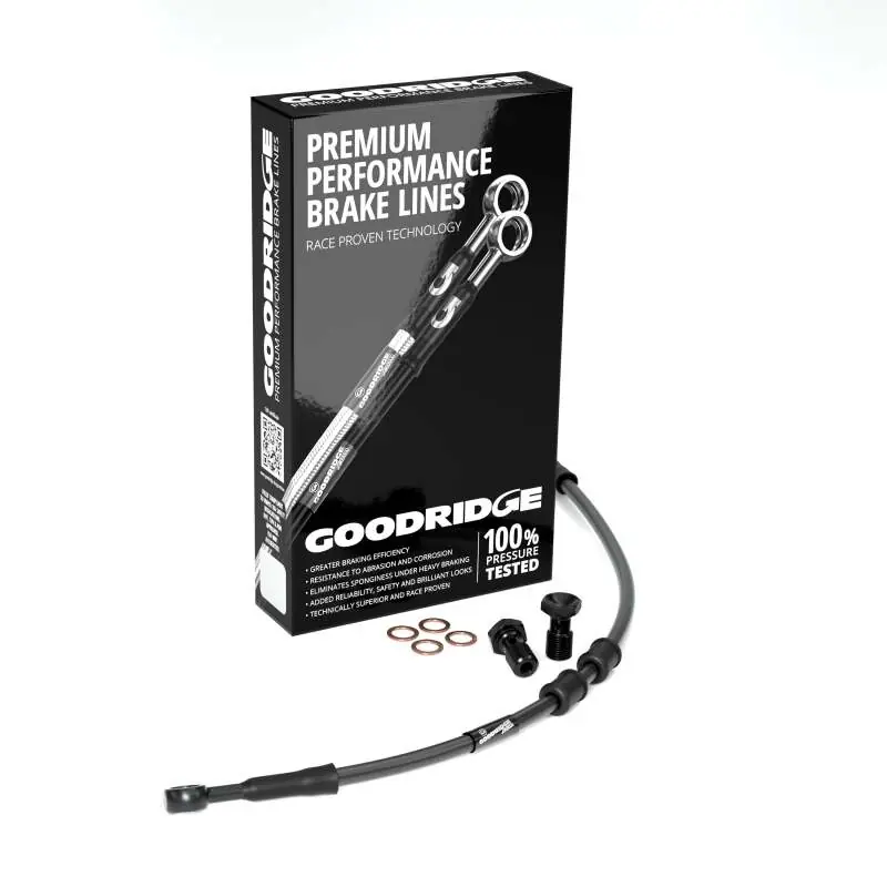 Goodridge 18-23 HD FLHC/FLHCS (w/ABS) -2in Black Brake Line Kit w/Black Fittings Deal