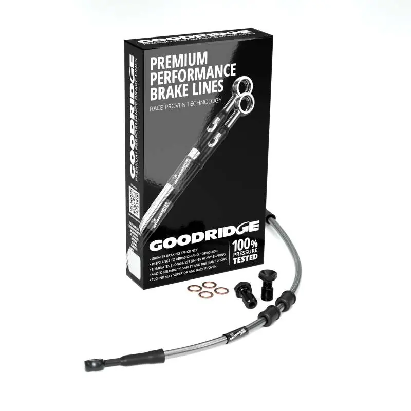 While Supplies Last Goodridge 14-17 F HD XL1200C (w/ABS) +10in Clear Brake Line Kit w/Black Fittings