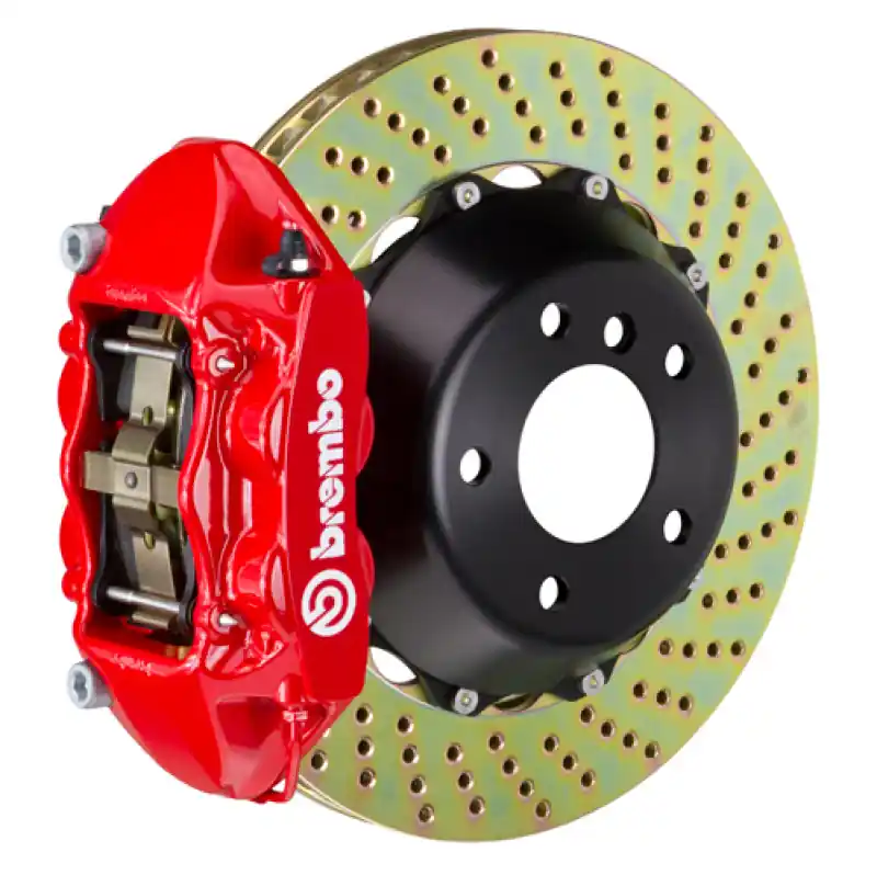 Brembo 15-17 F150 2WD/4WD (Excl. Raptor) Rear GT BBK 4 Piston Cast 380x28 2pc Rotor Drilled-Red Hot Picks