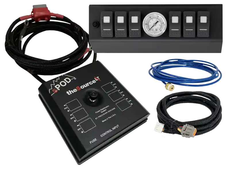 Spod 07-08 Jeep Wrangler JK SourceLT w/ Air Gauge and Green LED Switch Panel Worldwide Shipping