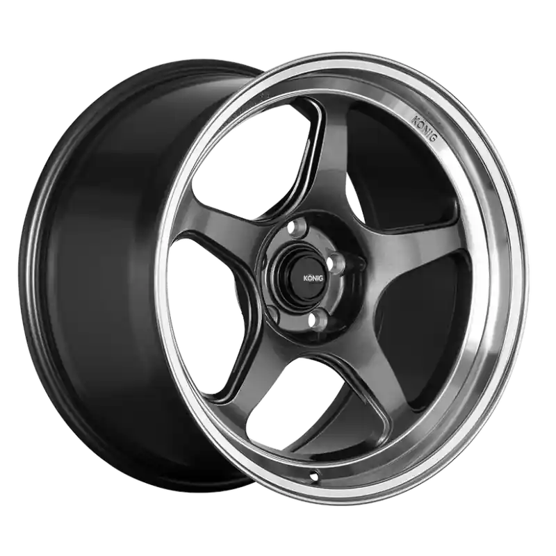 Warranty Included Konig Hyperspec 19x8.5A 5x114.3 ET42 Anthracite Metallic Wheel w/ Mirror Machined Lip (Knurled Bead)
