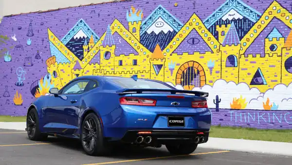 Corsa 2017-2024 Chevrolet Camaro SS 6.2L V8 2.75in Polished Sport Axle-Back Exhaust Money Back Guarantee