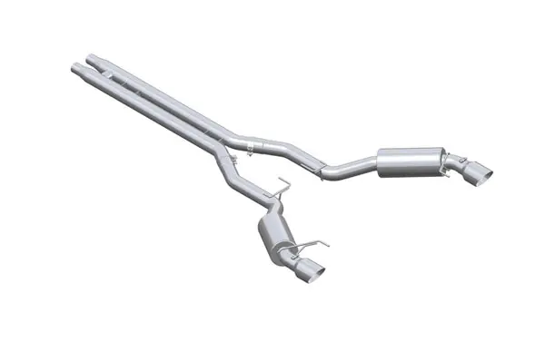 MBRP 15-17 Ford Mustang GT 5.0 3in Cat Back Dual Split Rear Race Version 4.5in Tips - Aluminized Fresh Stock