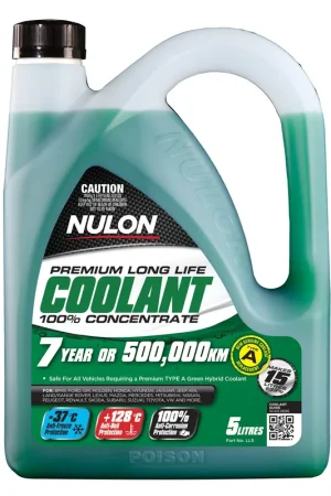 Exclusive Nulon LL5 Green Premium Long Life Coolant 100% Concentrate 5L (Pickup Only)