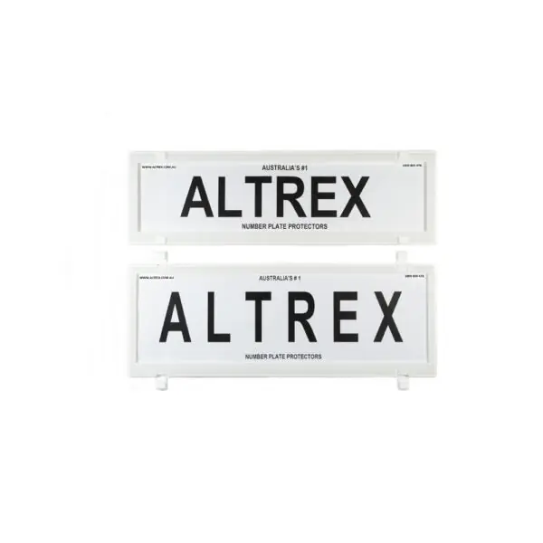Altrex QLD, ACT, VIC, TAS, SA, WA \\u0026 NT Slimline Combination White Number Plate Protectors - without Lines - 6QSNLW Direct From Manufacturer