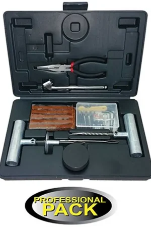 Fresh Stock PKTool ProTyre 46 Piece Heavy Duty Car and 4WD Rope Seal Emergency Tyre Repair Kit with Metal Stop - PY10100