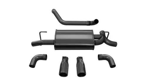 Corsa 2018-2025 Jeep Wrangler JL 3.6L 2.5in Dual Rear Exit Black Tips Sport Axle-Back Exhaust #21014blk Warranty Included
