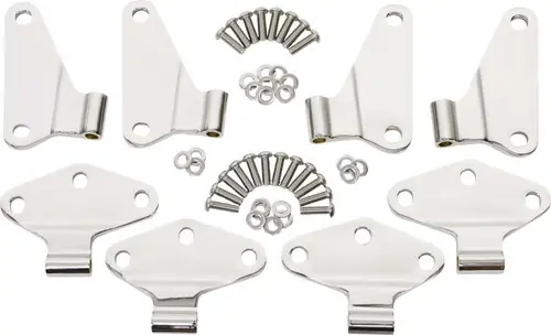 Get Yours Kentrol 07-18 Jeep Wrangler JK Body Door Hinge Set 8 Pieces 4 Door - Polished Silver