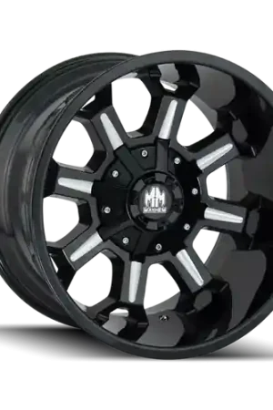 Modern Mayhem 8105 Combat 18x9 / 6x135 BP / -12mm Offset / 106mm Hub Black w/ Milled Spokes Wheel