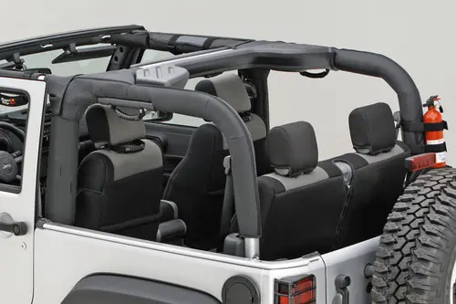 Premium Rugged Ridge Roll Bar Cover Black Polyester 2007-2018 Jeep Wrangler JK
