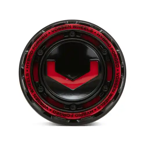 Vossen Billet Modular Center Cap - Small - Gloss Black w/ Red Insert Exclusive