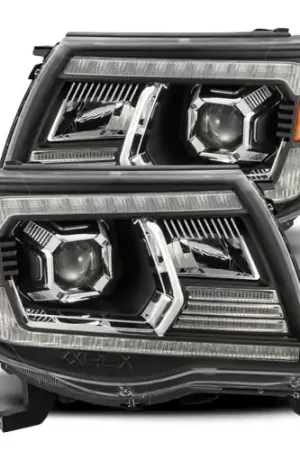 Flash Sale AlphaRex 05-11 Toyota Tacoma LUXX LED Projector Headlights Plank Style Black w/Activ Light and DRL