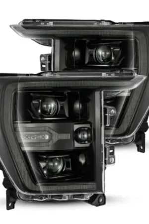 AlphaRex 21-22 Ford F150 Luxx-Series Projector Headlights Alpha-Black w/Activ Light/Seq Signal Certified