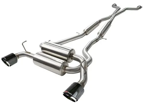 Discount aFe Takeda 2-1/2in 304SS Cat-Back Exhaust Infiniti G37 08-13/Q60 14-15 V6-3.7 w/ Carbon Fiber Tips - 49-36103-C