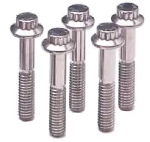 Authentic ARP 1/2 Inch-13 Thread 2.5 Inch Stainless Steel Bolts - Set of 5