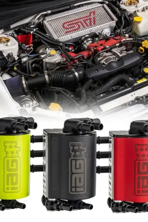 Weekend Sale IAG Performance LHD Only! - V3 Street Series Air / Oil Separator - Black (WRX 06-07/STI 04-07)