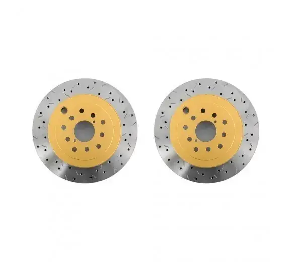 Fast Shipping Disc Brakes Australia 4000 XS Crossdrilled/Slotted 2x Front Rotors (Landcruiser 89-98)