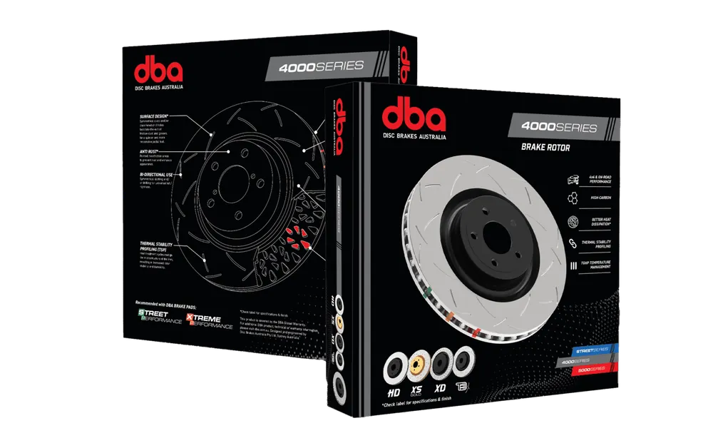 Disc Brakes Australia DBA DBA42809BLKXS 4000 Series Cross-Drilled & Slotted Brake Disc Rotor Pair Black Hat Instant Buy