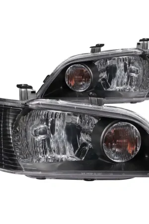 ANZO 2002-2003 Mitsubishi Lancer Crystal Headlights Black | Graveyard Performance Seasonal Sale